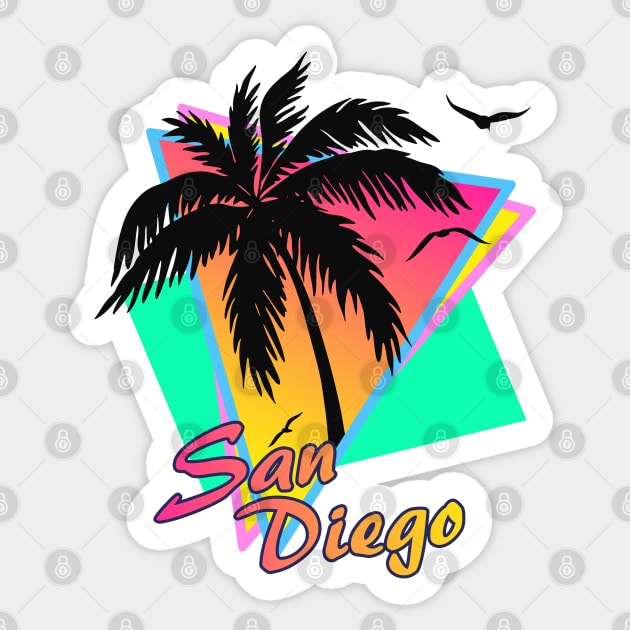 San Diego Cool 80s Sunset Sticker by Nerd_art